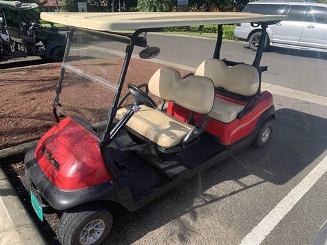 Golf cart used to advertise real estate